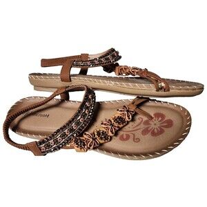Ablanczoom Sandals Boho Embellished EU 44 Padded Footbed US 10